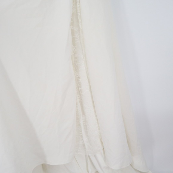 Lulus Maxi Dress Women Small White Stretch Sleeveless Lace Trim V-Neck Back Zip - Picture 8 of 12